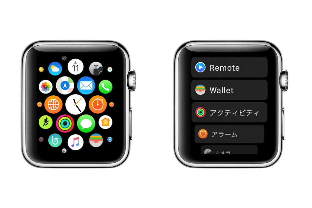 apple watchのホーム画面レイアウトを変更